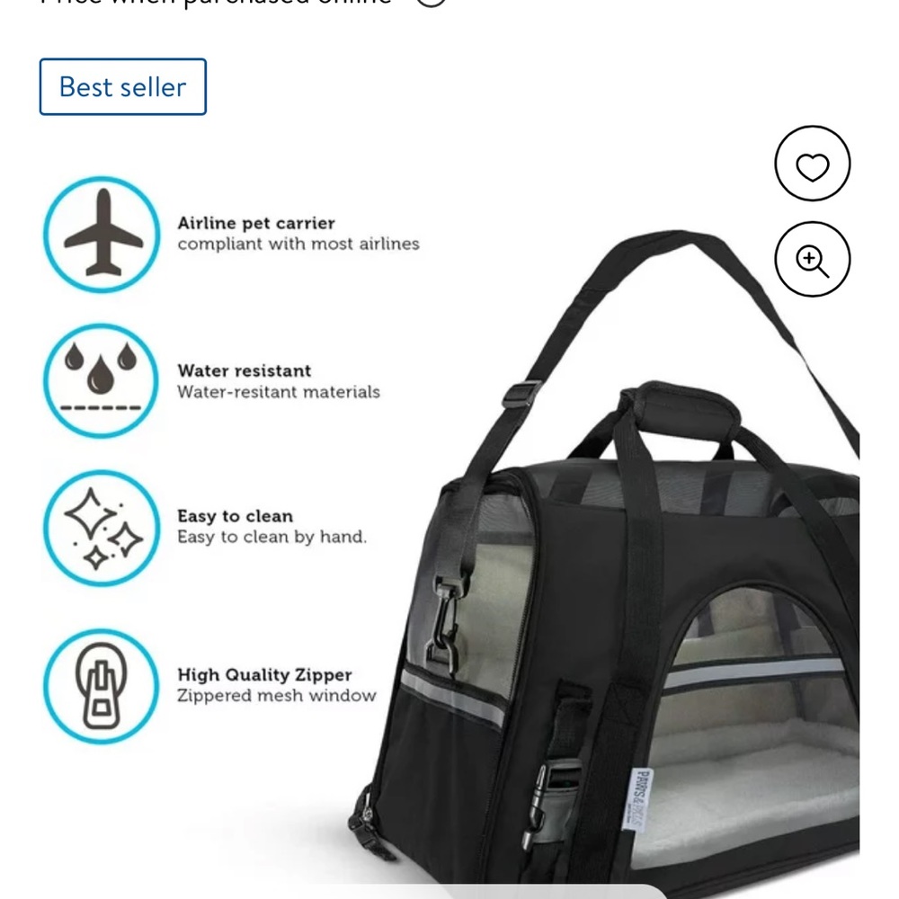 Paws & Pals Pet Carrier Airline Approved Soft-Sided Cats, dogs nwt - Picture 2 of 10